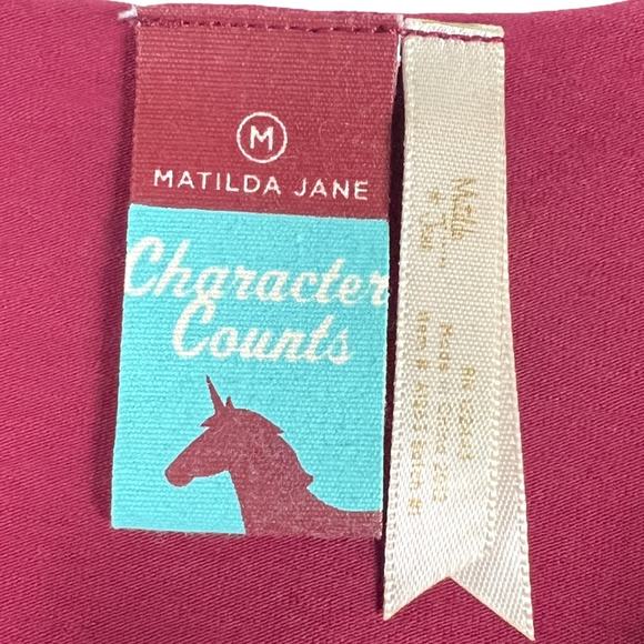 Matilda Jane Character Counts Shirt Maroon Long Sleeve Button Cuff Top Women's M - Picture 3 of 13